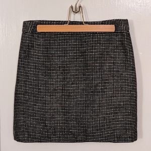 Gap wool basket weave business mini skirt zipper